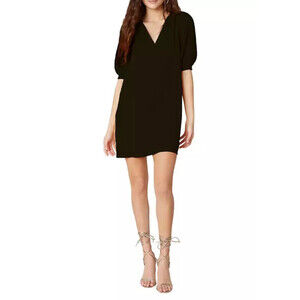 BB Dakota Women's Fields Of Gold V-Neck Dress Black Size XS